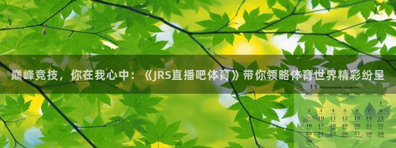 巅峰竞技，你在我心中：《JRS直播吧体育》带你领略体育世界精彩纷呈